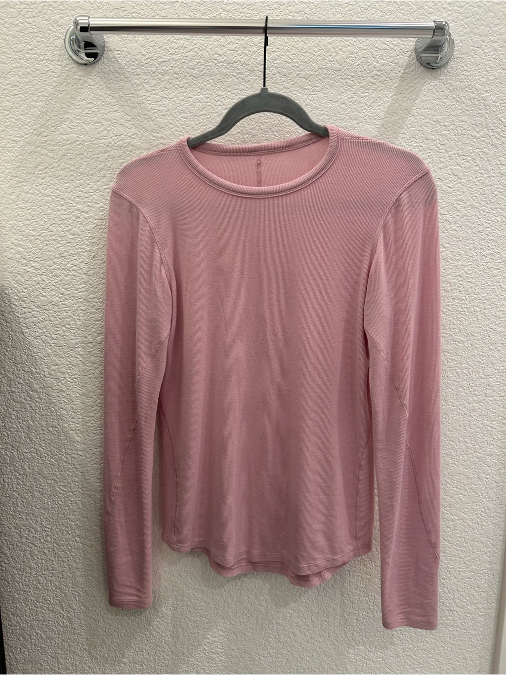 Lululemon Ribbed Long Sleeve Crew Neck Top Pink